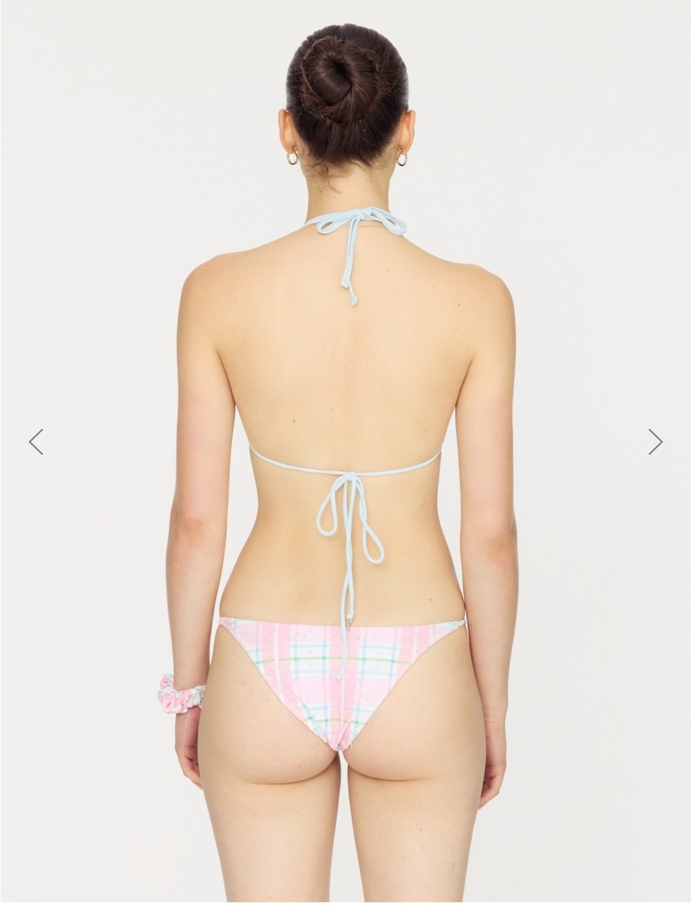 GLONWY Pink Plaid Triangle Bikini Set size medium - Picture 3 of 7